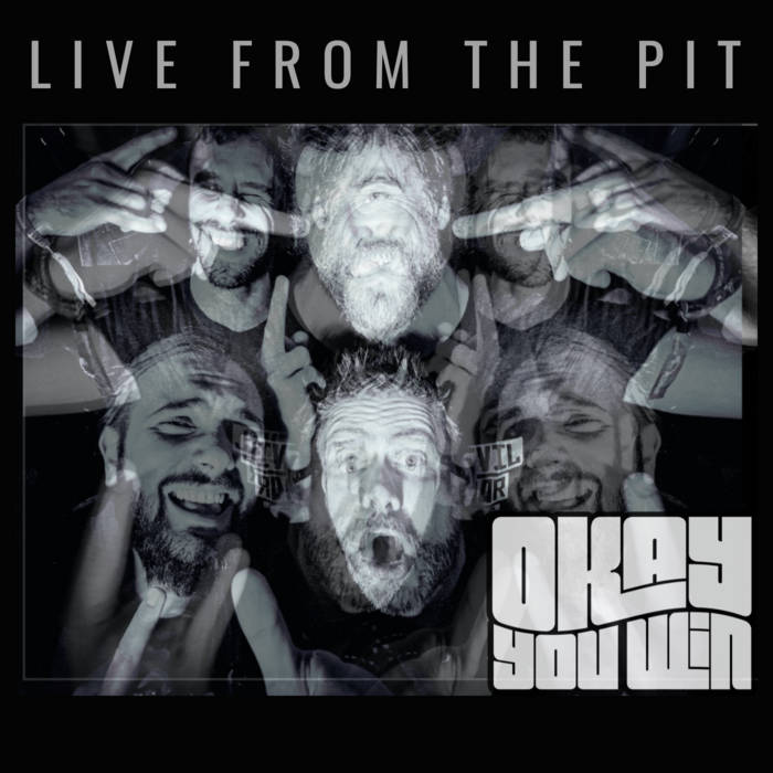Live From The Pit EP cover: mirrored black and white photographs of the band pulling faces